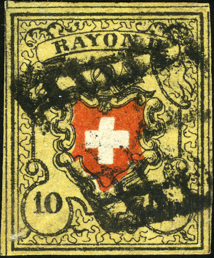10 Rp. schwarz-rot-gelb, Type 15, Stein A2 (RU)