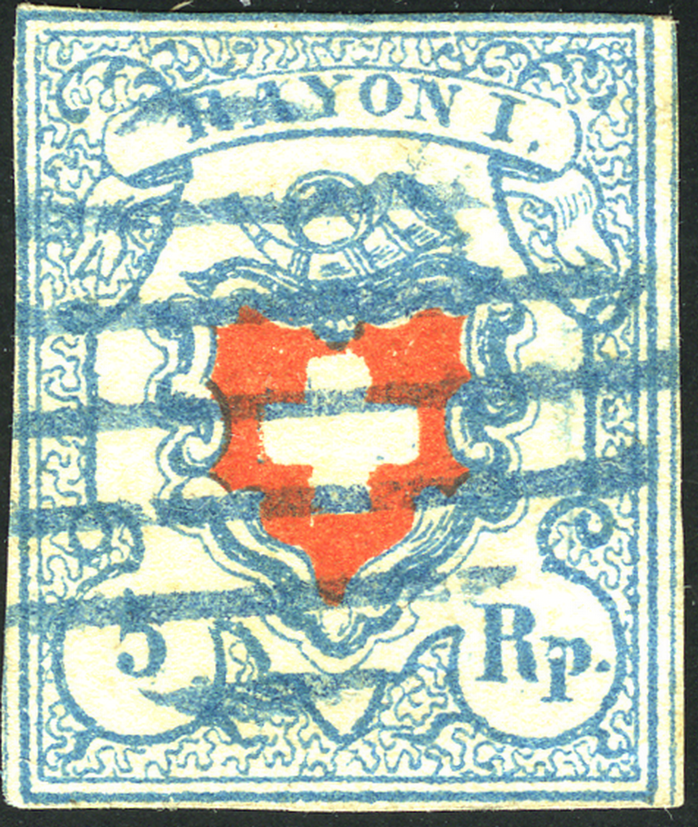 5 Rp. hellblau-rot, Type 32, Stein C2 (LU)