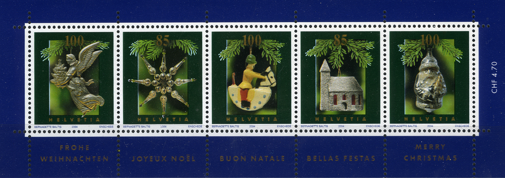 2004, Weihnachtsmarken, "Schnee auf den Zweigen", verschobener Unterdruck