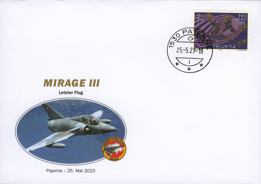 2023, Letztflug des Jagdflugzeuges MIRAGE III vom 25.05.2023