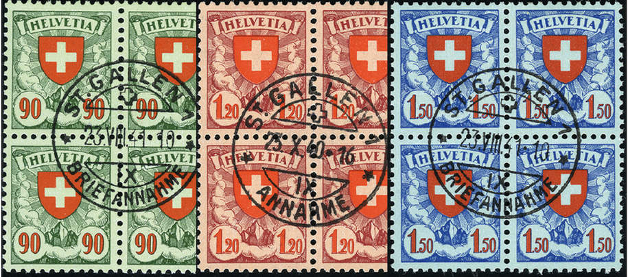 1940, Wappenmuster, einheitlich gestempelt