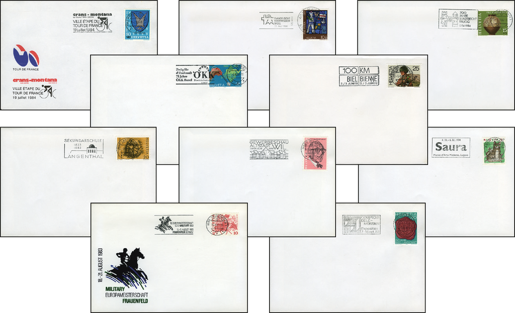 Flaggenstempel-Spezialkollektion über 100 Belege