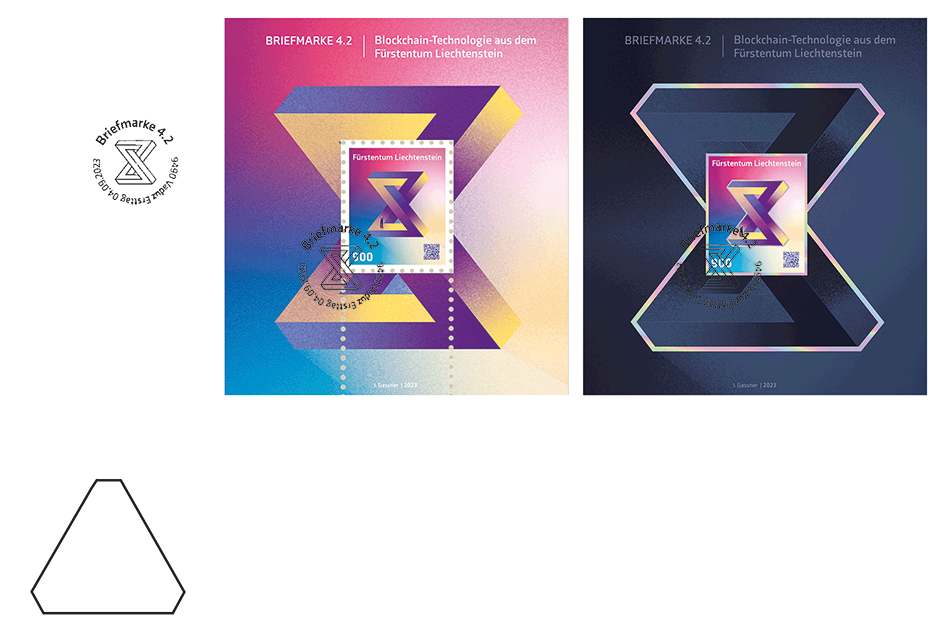 Sonderblock &quot;4.2 Blockchain Technologie&quot;, Combo-Beleg Normalblock und ungezähnte Sonderedition