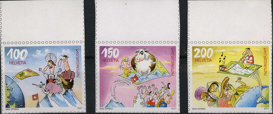 2017, Postcrossing, UNGEZÄHNT mit aufgedruckter Zähnung