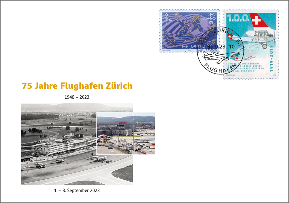 2023, 75 Jahre Flughafen Zürich - 1948 - 2023