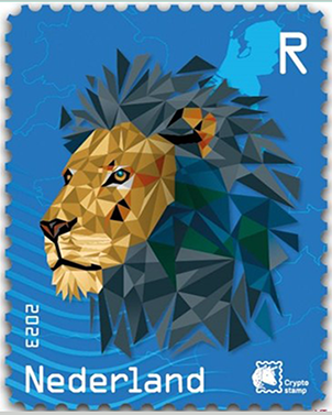 2023, Crypto Stamp "Löwe blau", Niederlande