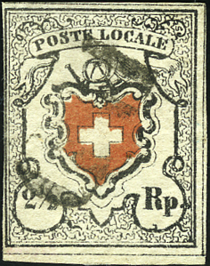 2 1-2 Rp. schwarz-rot, Type 38