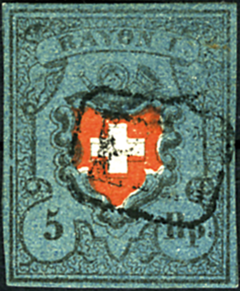 5 Rp. schwarz-rot-dunkelblau, Type 26
