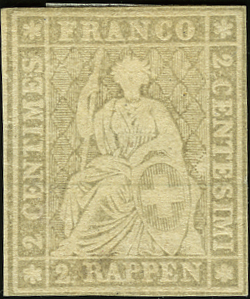 2 Rp. grau, Berner Druck, 4. Auflage