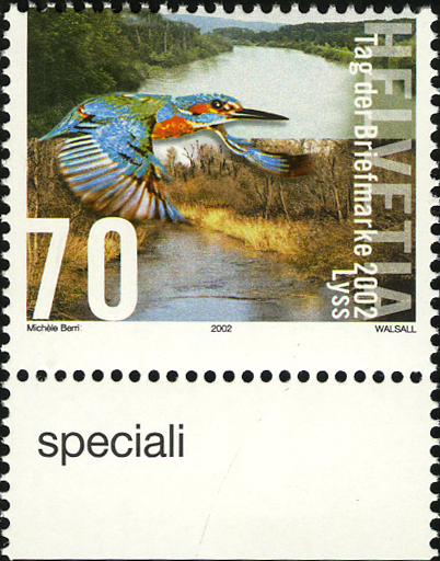 70 Rp. Eisvogel,  "Zähnung um 4 mm verschoben"