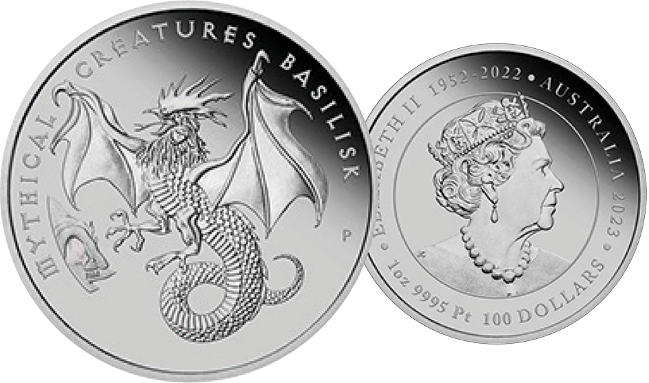 2023, Mystische Kreaturen "Basilisk", The Perth Mint Australia