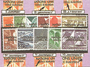 1950, Freimarken mit Aufdruck "NATIONS UNIES OFFICE EUROPÉEN"