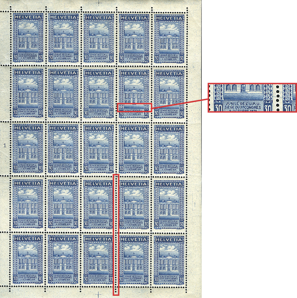 1924, 50 Jahre Weltpostverein, Zähnungsunikat!
