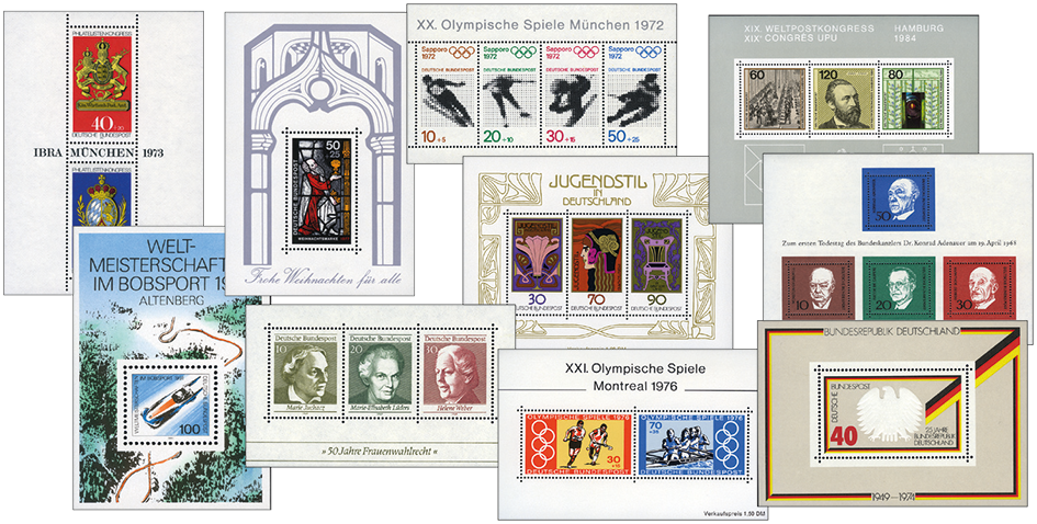 2024, 10 verschiedene Sonderblocks der Bundesrepublik Deutschland