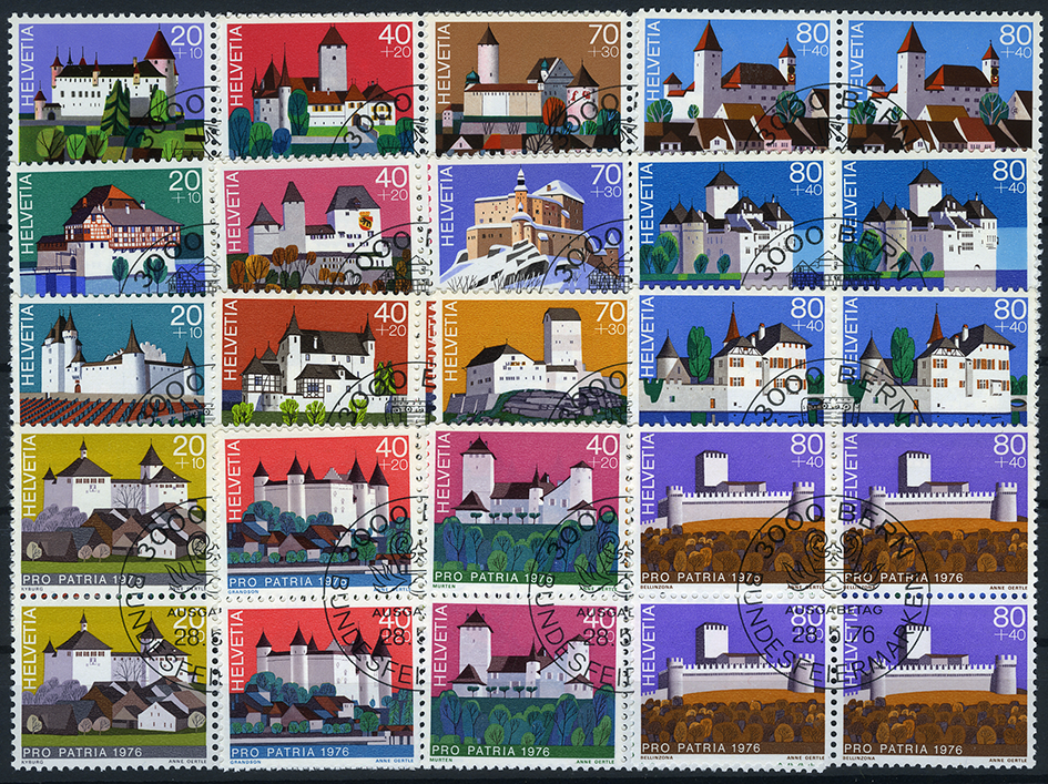 1976-1979, Pro Patria Komplett-Kollektion