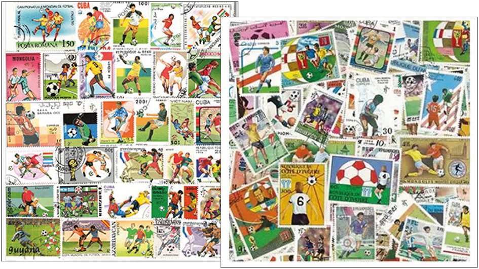 2024, 300 verschiedene Fussball-Briefmarken aus aller Welt zum EM-Spezial-Preis