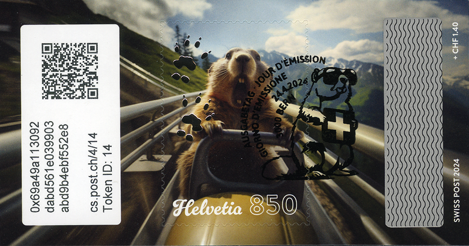 2024, Crypto Stamp &quot;Rodeln&quot;