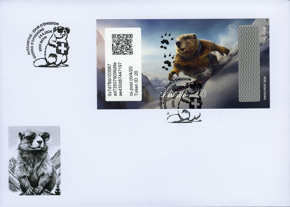 2024, Crypto Stamp "Snowboard"