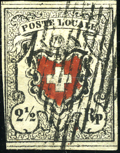 2 1-2 Rp. tiefschwarz-braunrot, Type 37