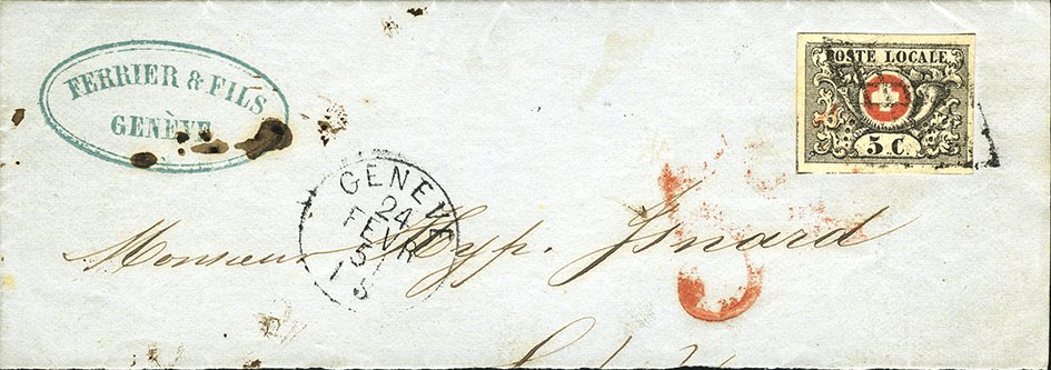 1850, Waadt 5 tiefschwarz