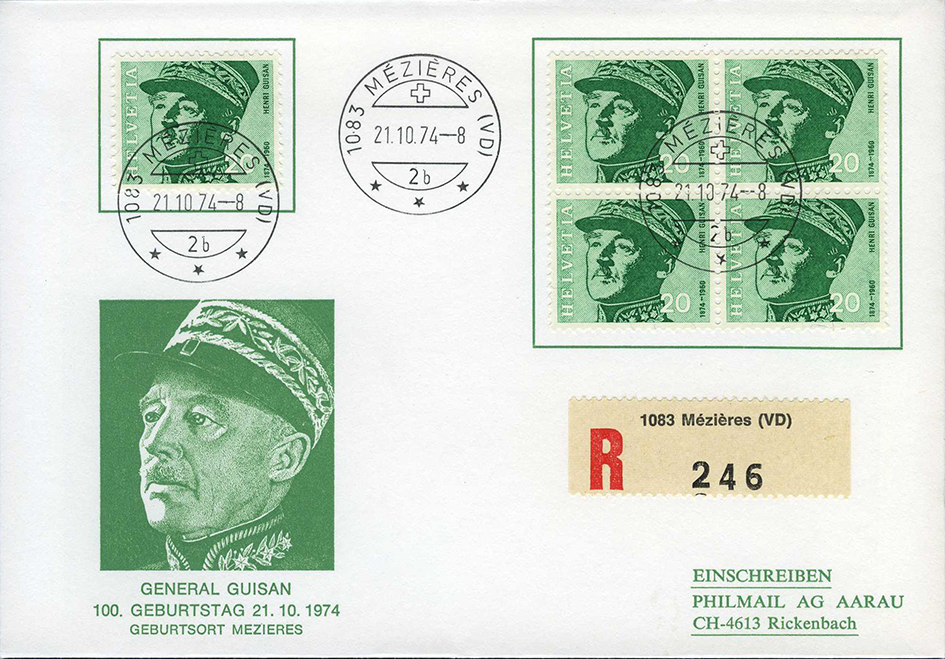 1974, 100. Geburtstag General Henri Guisan
