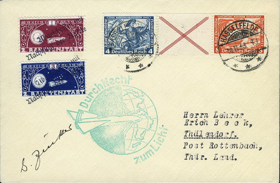 1933, Raketenpost &quot;Durch Nacht zum Licht II&quot;