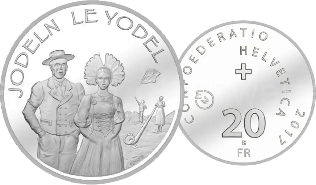 2017, 20 Fr. Gedenkmünzen "Jodeln", Probeprägung
