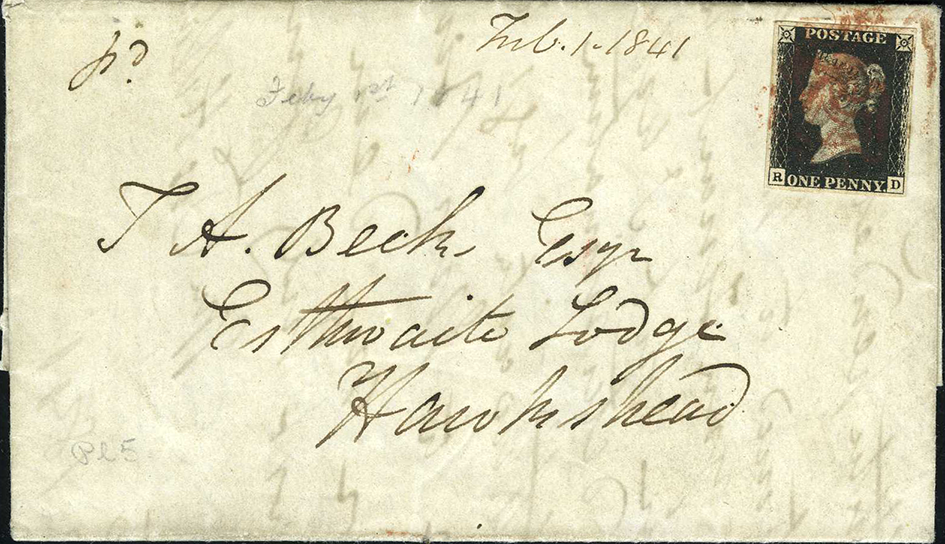 1840, One Penny Black, Erste Briefmarke der Welt