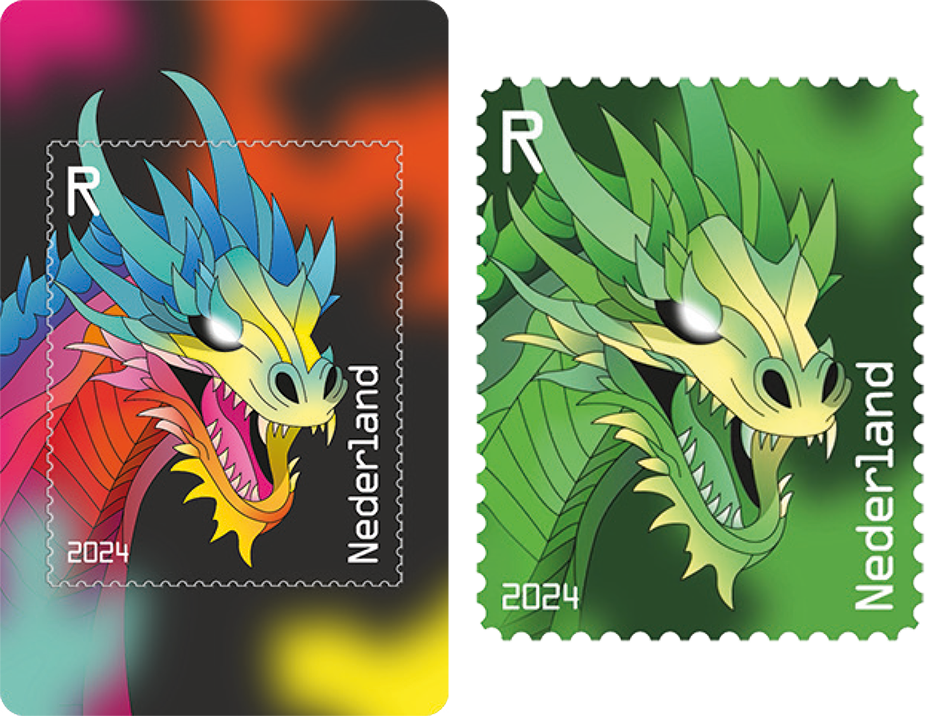 2024, Crypto Stamp &quot;Drache grün&quot;, Niederlande