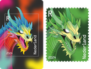 2024, Crypto Stamp &quot;Drache grün&quot;, Niederlande