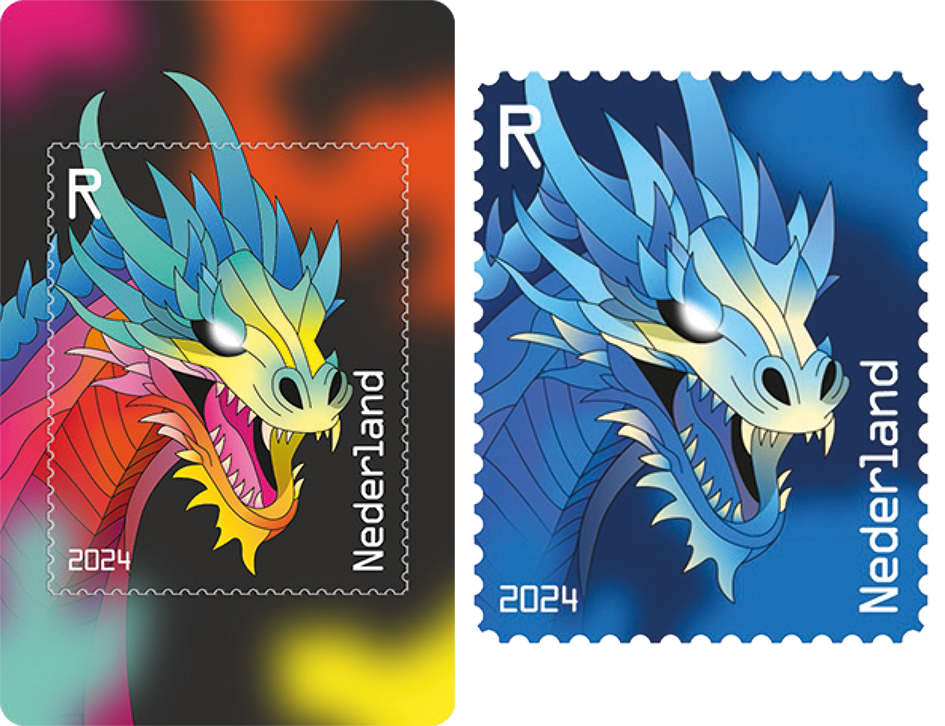 2024, Crypto Stamp &quot;Drache blau&quot;, Niederlande