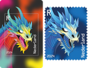 2024, Crypto Stamp &quot;Drache blau&quot;, Niederlande