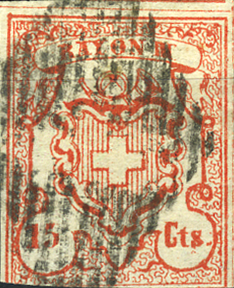 15 Rp. ziegelrot, Type 6