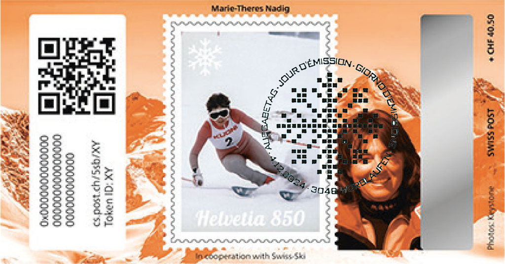 2024, Crypto Stamp &quot;Marie-Theres Nadig&quot; - Bronze Edition