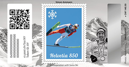 2024, Crypto Stamp &quot;Simon Ammann&quot; - Silver Edition