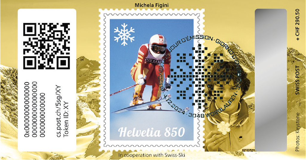 2024, Crypto Stamp &quot;Michela Figini&quot; - Gold Edition
