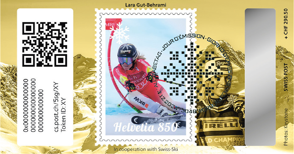 2024, Crypto Stamp "Lara Gut-Behrami" - Gold Edition