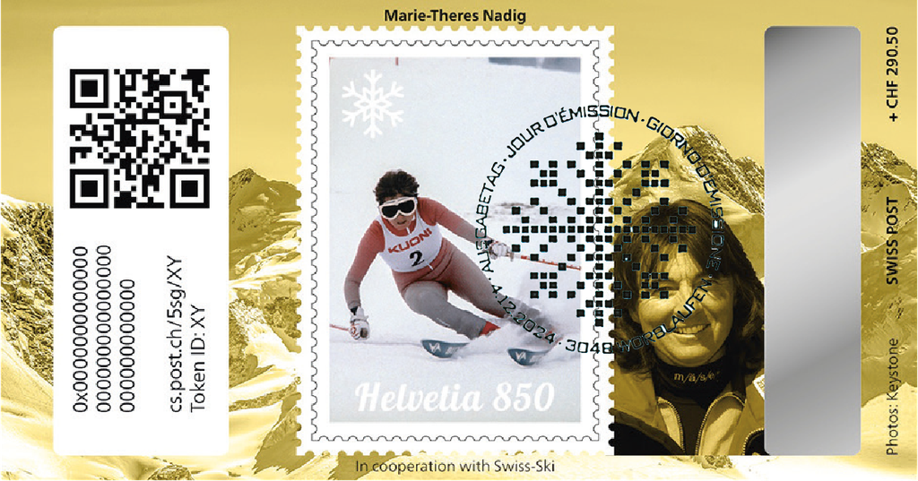 2024, Crypto Stamp &quot;Marie-Theres Nadig&quot; - Gold Edition