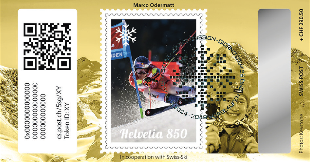 2024, Crypto Stamp &quot;Marco Odermatt&quot; - Gold Edition