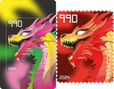 2024, Crypto Stamp &quot;Drache rot&quot;, Österreich