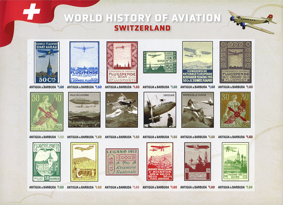 2024, WORLD HISTORY OF AVIATION, Switzerland UNGEZÄHNT