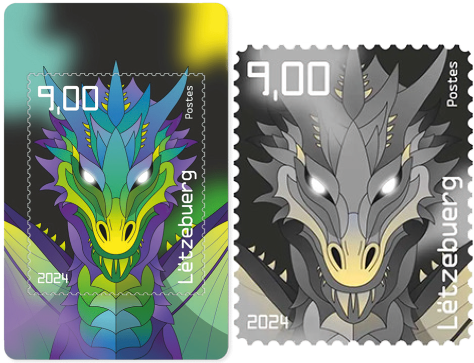 2024, Crypto Stamp &quot;Drache schwarz&quot;, Luxemburg