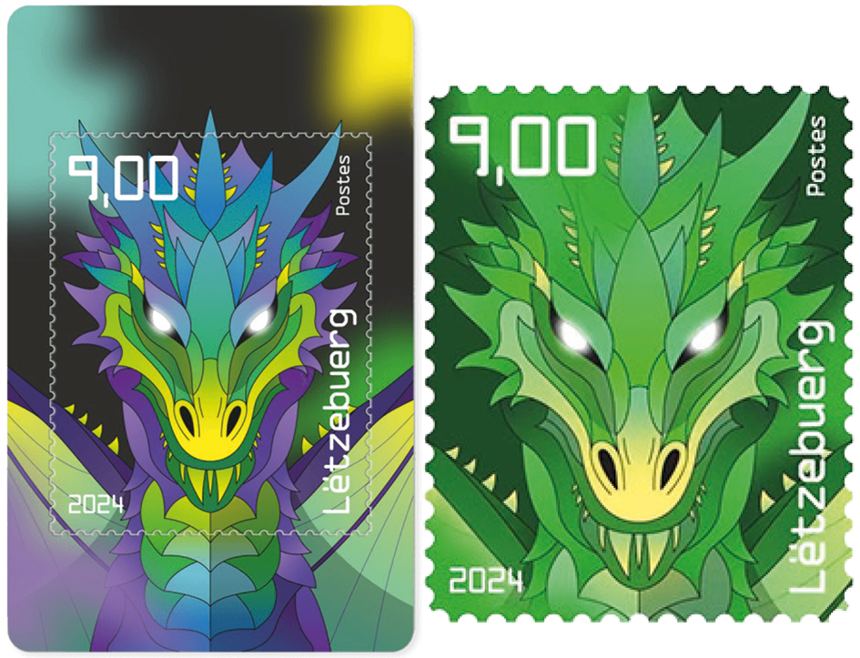 2024, Crypto Stamp &quot;Drache grün&quot;, Luxemburg