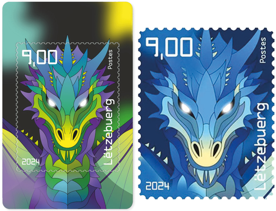 2024, Crypto Stamp &quot;Drache blau&quot;, Luxemburg