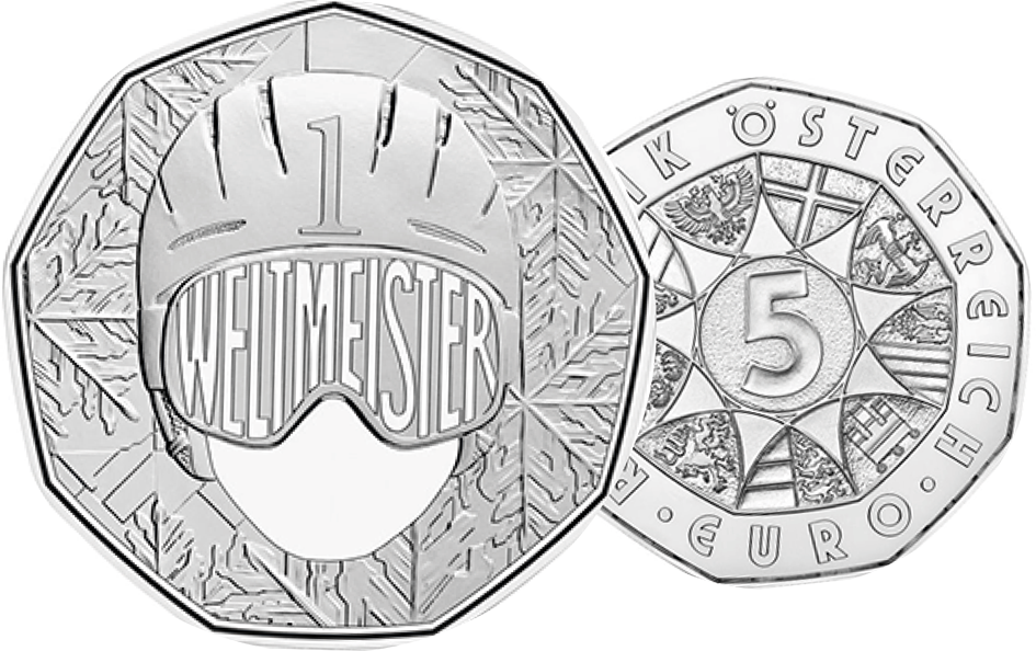 2024, 5 Euro "Ski-Weltmeisterschaft", Österreich