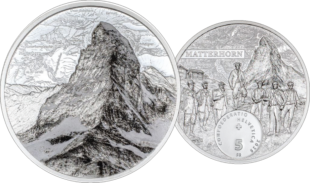 2025, Matterhorn 5 Fr. Silber-Sondermünze, Schweiz