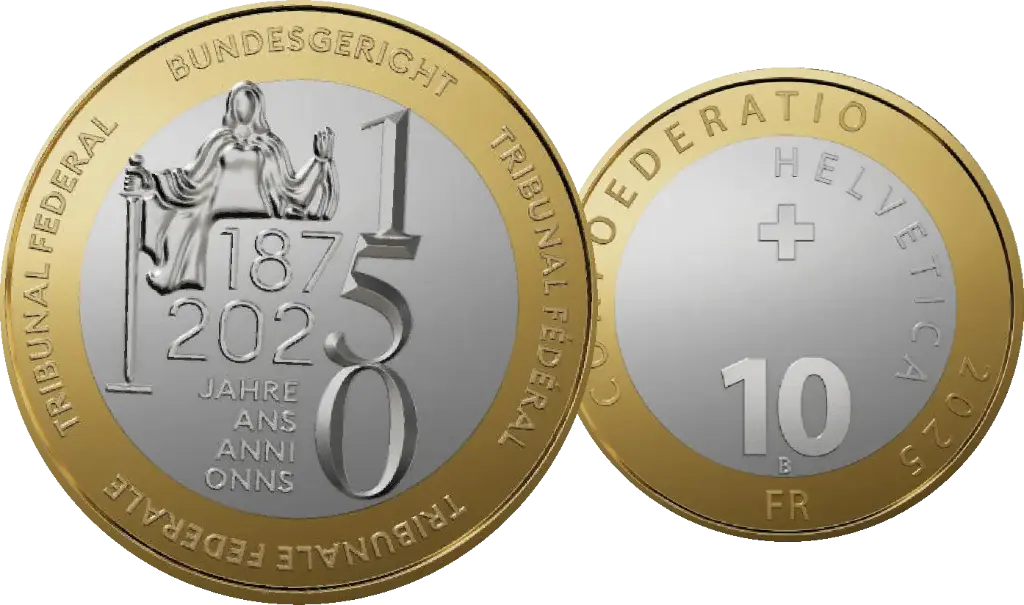 2025, 10 Fr. Gedenkmünze "150 Jahre Bundesgericht"