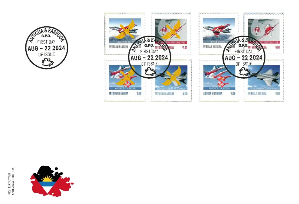 2024, 60 Jahre Patrouille Suisse, Antigua und Barbuda mit und ohne Goldaufdruck