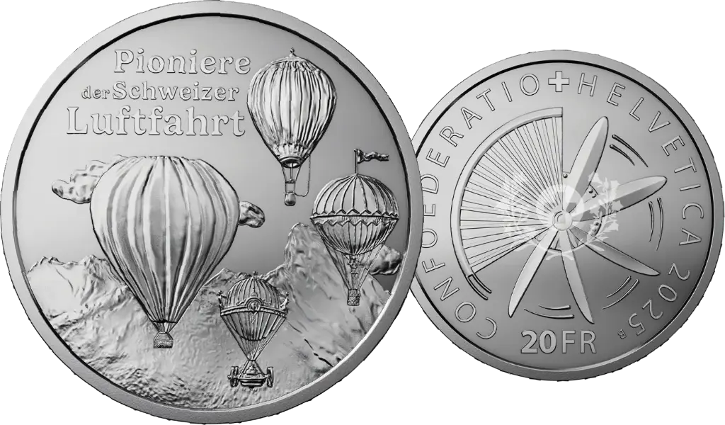 2025, 20 Fr. Gedenkmünze "Pioniere der Schweizer Luftfahrt"