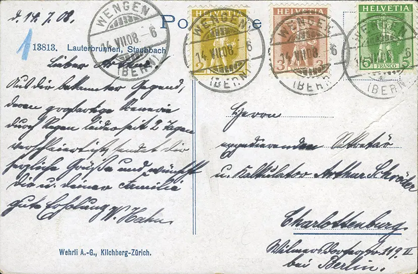 1908, Neue Zeichnungen, Tellknabe im Rahmen 